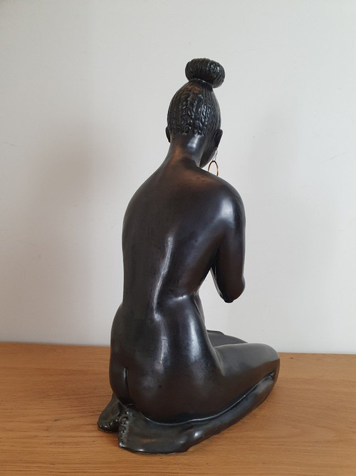 African Woman, Ceramic, Mid 20th Century.