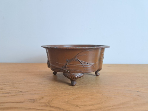 Japan, Cache Pot, Patinated Metal, Early 20th century.