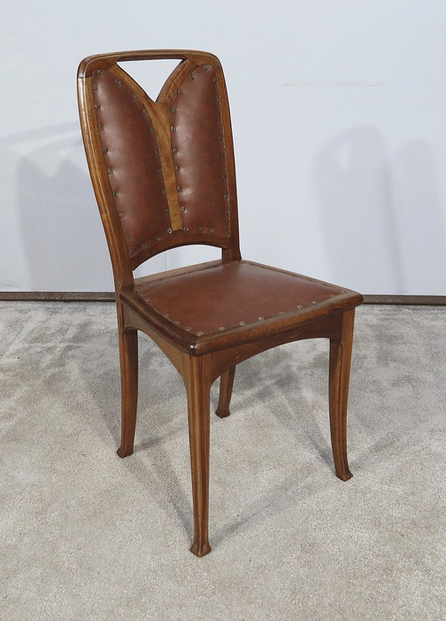 Pair of Walnut Chairs, Nancy School, Art Nouveau – 1900