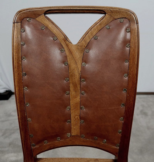 Pair of Walnut Chairs, Nancy School, Art Nouveau – 1900