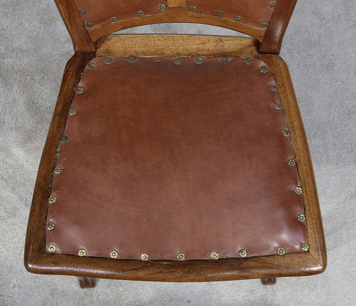 Pair of Walnut Chairs, Nancy School, Art Nouveau – 1900