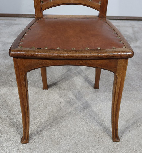 Pair of Walnut Chairs, Nancy School, Art Nouveau – 1900