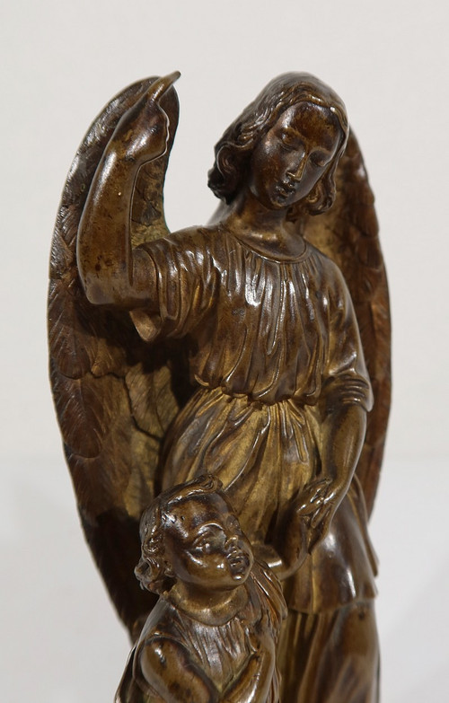 Patinated Bronze, “Child led by an Angel” – 1900