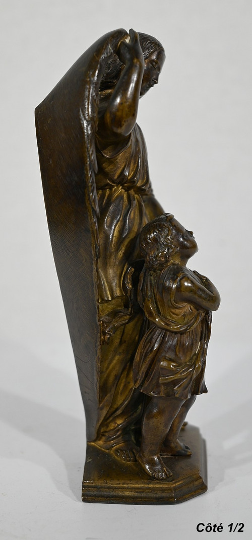 Patinated Bronze, “Child led by an Angel” – 1900