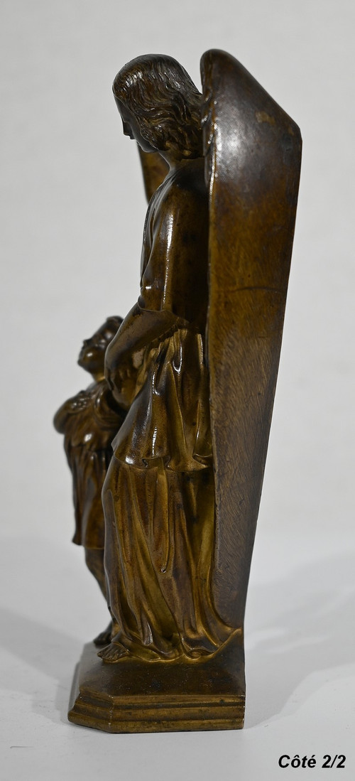 Patinated Bronze, “Child led by an Angel” – 1900