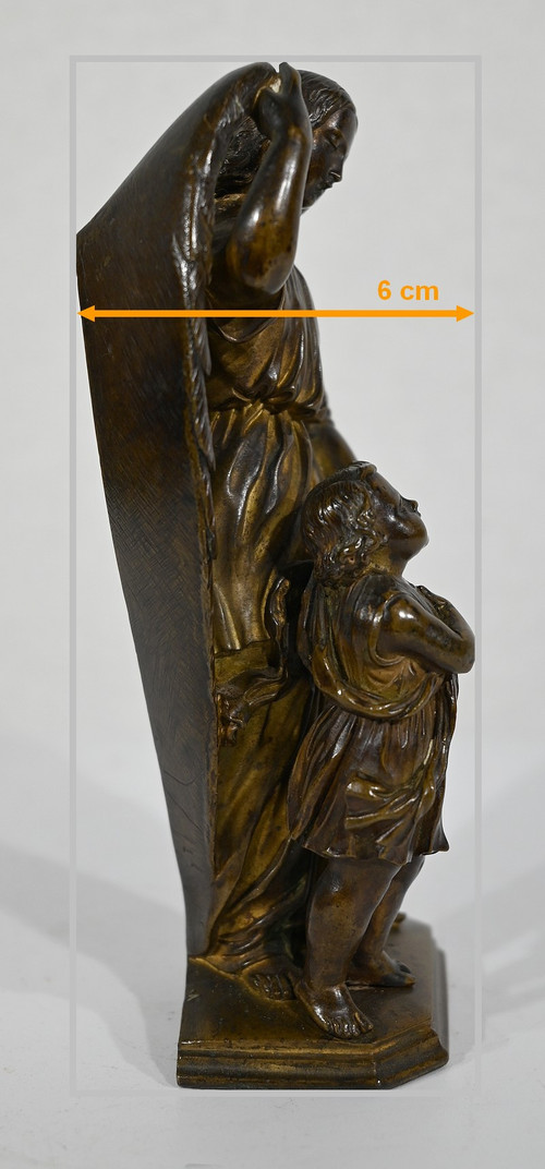 Patinated Bronze, “Child led by an Angel” – 1900