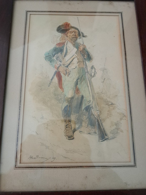 Clément Auguste Andrieux, Soldier, Drawing, 19th century.