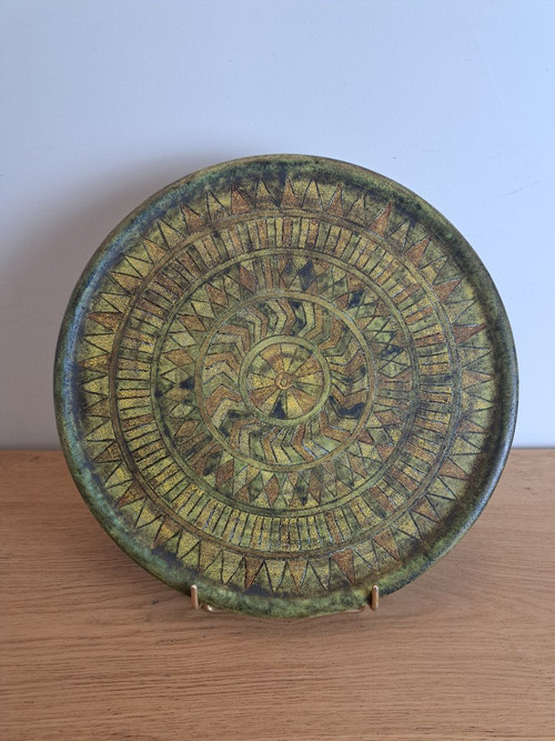 La Grange Aux Potiers, Decorative Round Dish, Ceramic, Year 50/70.