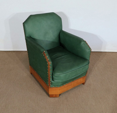 Pair of Art Deco Armchairs in Solid Cherry – 1st part of the 20th century