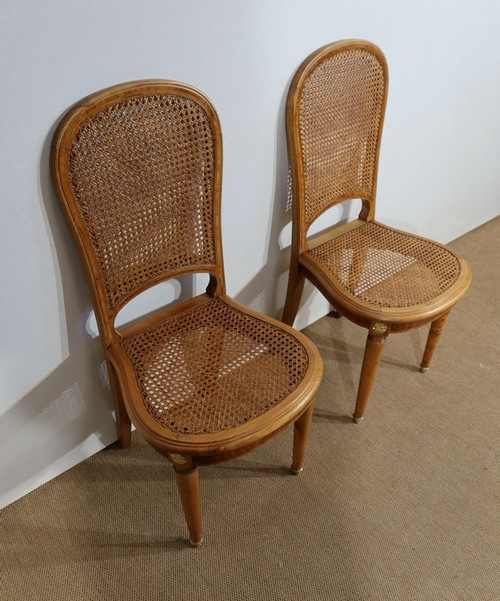 Pair of Cane Chairs, in solid Blond Cherry – 1920/1930