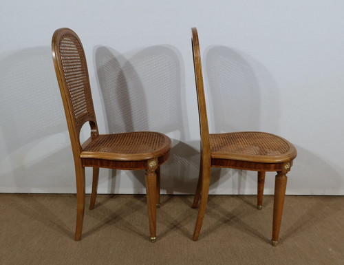 Pair of Cane Chairs, in solid Blond Cherry – 1920/1930