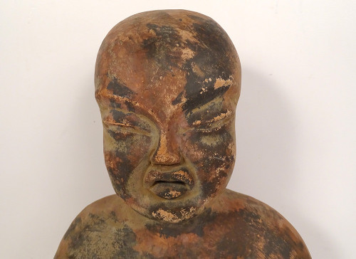 Pre-Columbian Sculpture Olmec Character Las Bocas Mexico Terracotta