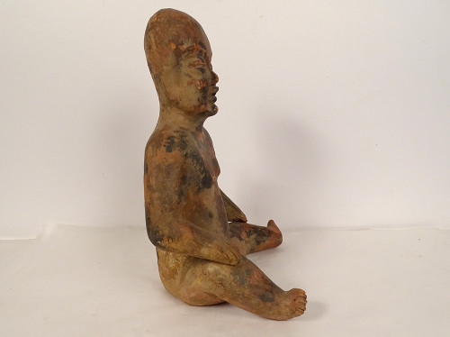 Pre-Columbian Sculpture Olmec Character Las Bocas Mexico Terracotta