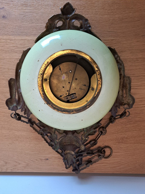 Lampada da parete Cartel detta dell'Orologio del Fornaio, Art Nouveau, Fine XIX Secolo.