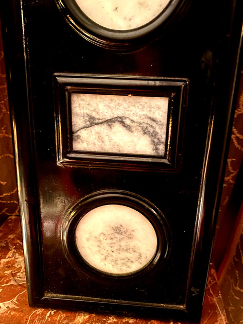 Chinese decorative panel with implications of different veined marbles with frames integrated into a decorative rectangular panel to hang