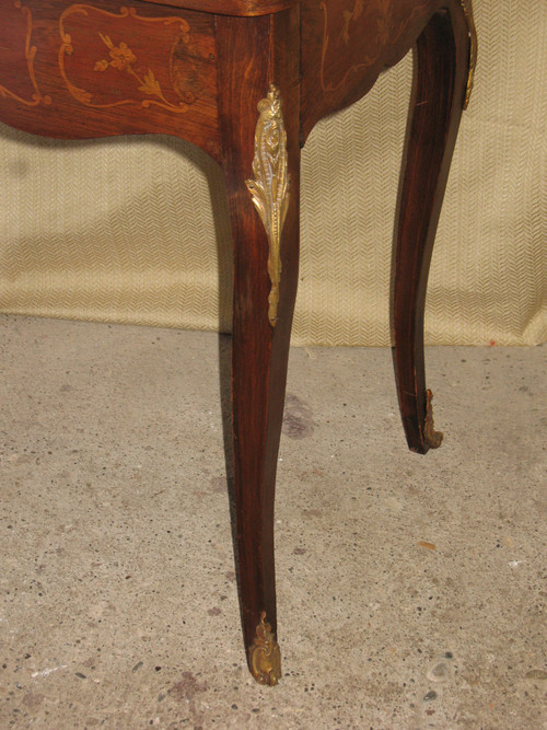 Louis XV style gilt bronze and marquetry games table, late 19th century period