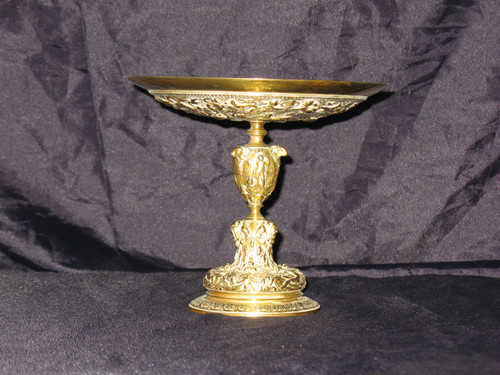 Small bronze pocket cup decorated with bacchanalia in the Renaissance style