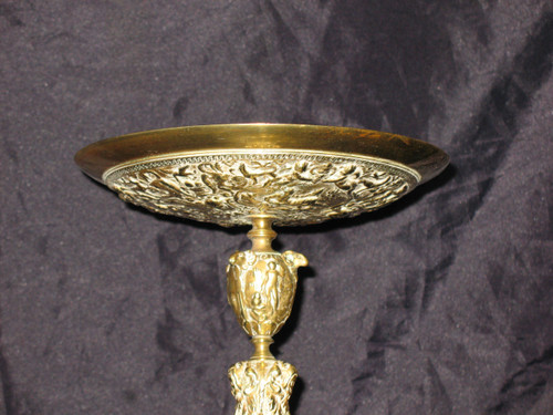 Small bronze pocket cup decorated with bacchanalia in the Renaissance style