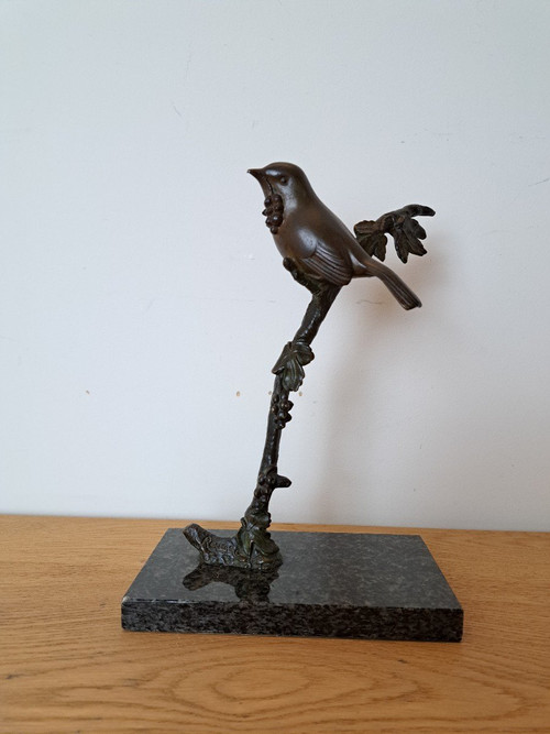 Irénée Rochard, Oiseaux Sur Sa Branche , Bronze, Art Deco , XX°.