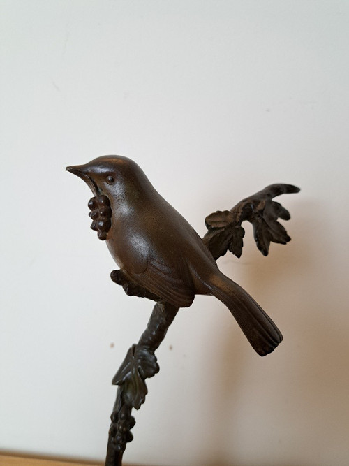 Irénée Rochard, Oiseaux Sur Sa Branche , Bronze, Art Deco , XX°.