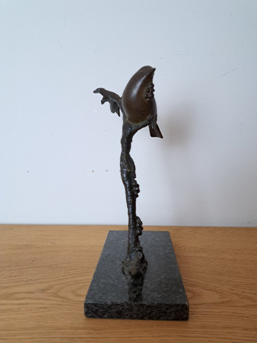 Irénée Rochard, Oiseaux Sur Sa Branche , Bronze, Art Deco , XX°.