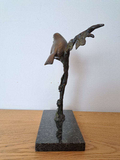 Irénée Rochard, Oiseaux Sur Sa Branche , Bronze, Art Deco , XX°.