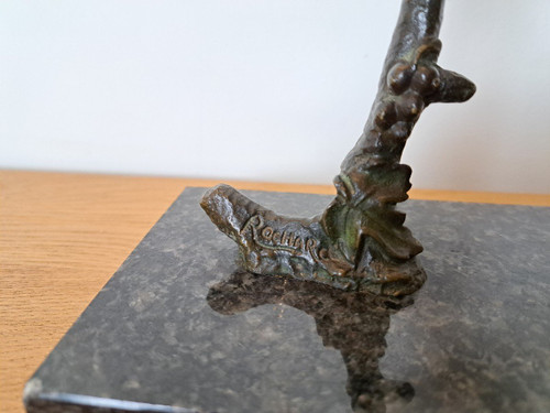 Irénée Rochard, Oiseaux Sur Sa Branche , Bronze, Art Deco , XX°.