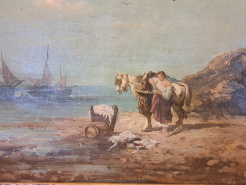 Grande Marine, Mare Della Normandia, Olio Su Tela, XIX Secolo