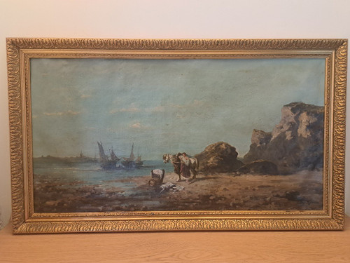 Grande Marine, Mare Della Normandia, Olio Su Tela, XIX Secolo