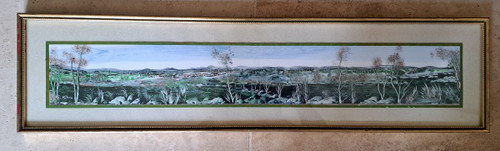 Georges Kihm, Landscape, Cellulosic Painting, Bristol, 20th century.