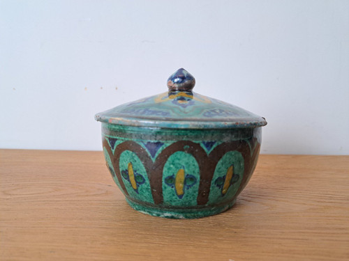 Morocco, Covered Pot, Earthenware From Safi, Early 20th Century.