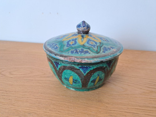 Morocco, Covered Pot, Earthenware From Safi, Early 20th Century.