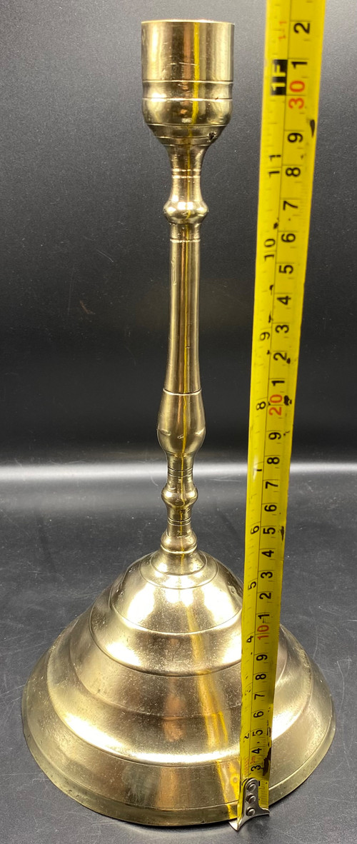 17TH-CENTURY EUROPEAN POLISHED CAST BRONZE TORCH CIRCA 1560