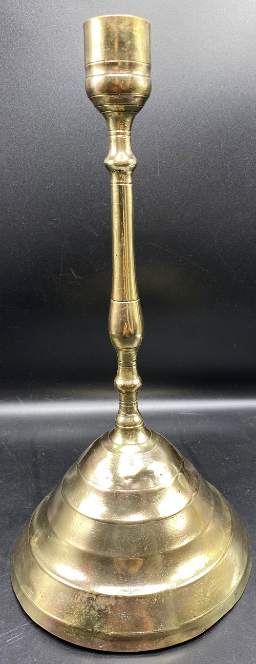 17TH-CENTURY EUROPEAN POLISHED CAST BRONZE TORCH CIRCA 1560