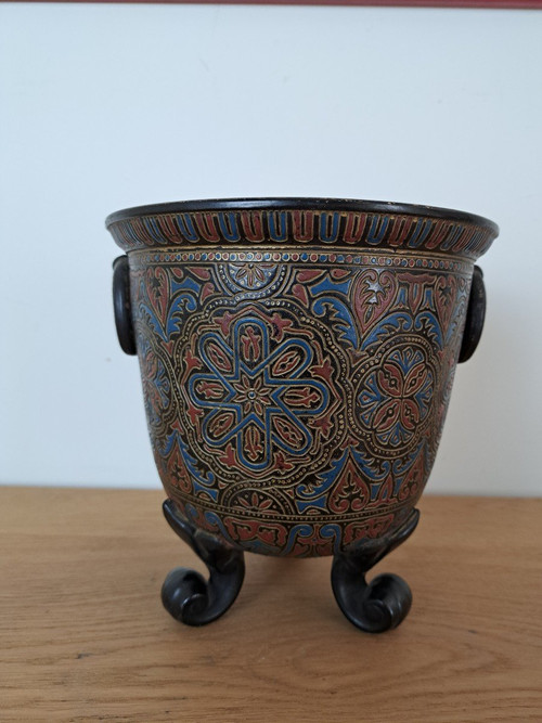 Wilhem Schiller Und Sohn , Cache Pot , Décor Mauresque , Céramique, Fin XIX°.