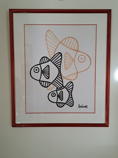 Barbarossa, Philippe Josse , Fish , Drawing , XX°.