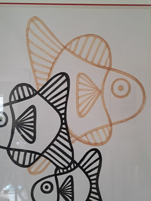 Barbarossa, Philippe Josse , Fish , Drawing , XX°.