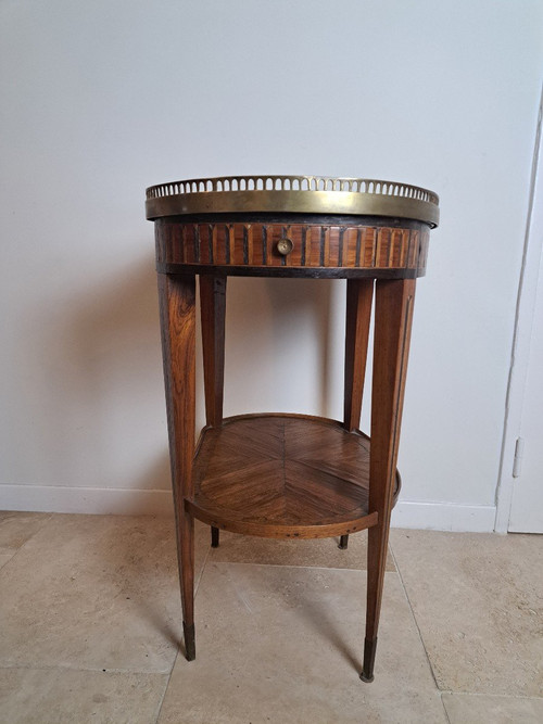 Table De Salon , Marqueterie, Louis XVI/directoire , Marbre , XVIIIième Siècle.