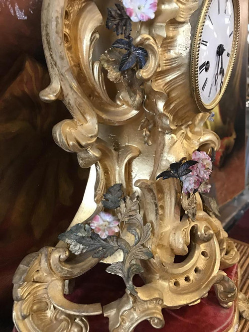 Rocaille clock, Louis XV style, Napoleon III period