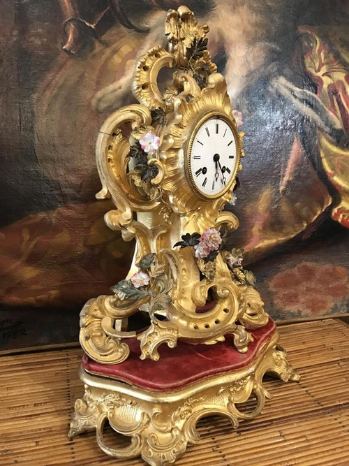 Rocaille clock, Louis XV style, Napoleon III period