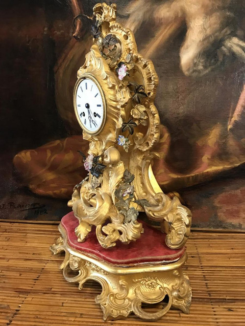 Rocaille clock, Louis XV style, Napoleon III period