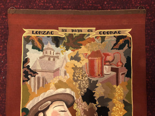 Tapisserie De Beauvais Publicitaire Fine Champagne 1930