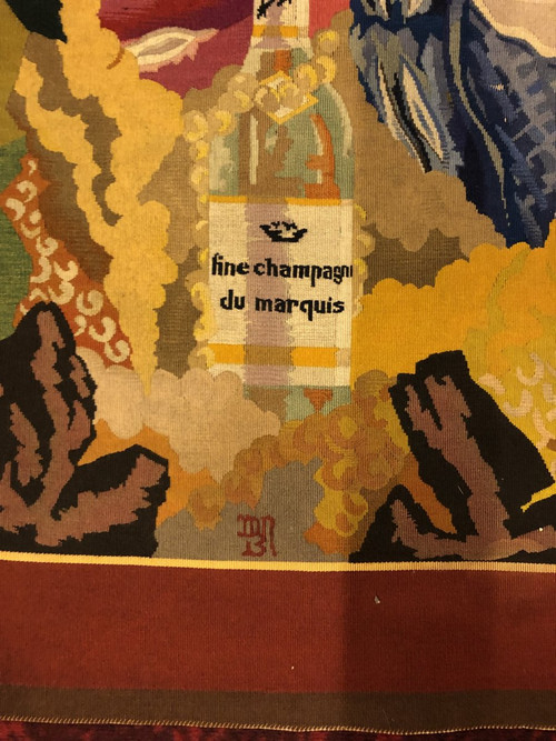 Tapisserie De Beauvais Publicitaire Fine Champagne 1930