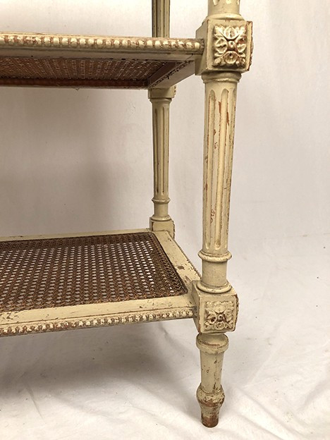 Louis XVI-style sideboard, cream lacquered wood, circa 1900