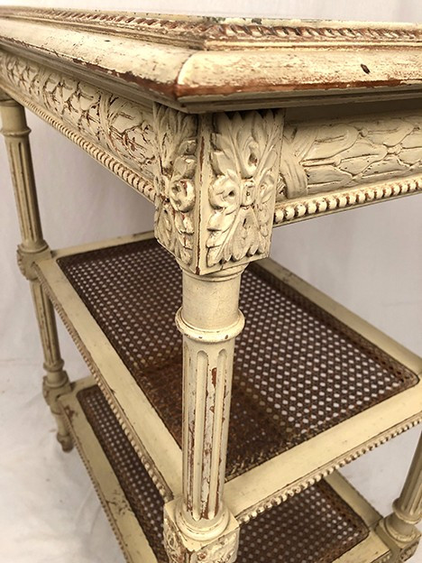 Louis XVI-style sideboard, cream lacquered wood, circa 1900