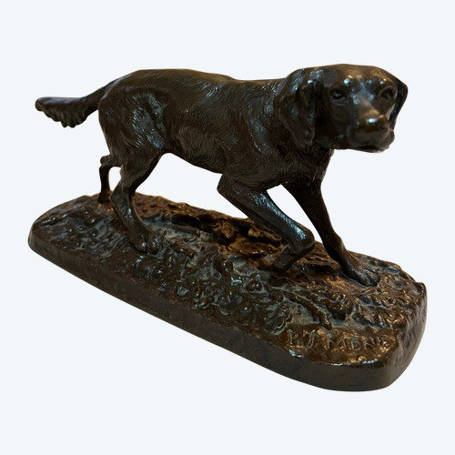 Fabio Nº1, Chien Épagneul Français, bronze de Pierre-Jules Mêne