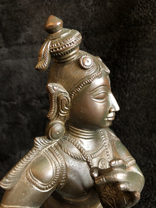 Old Statuette Of Shiva In Bronze 19th Century