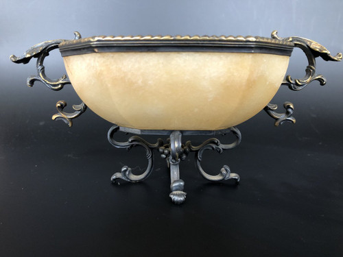 Pair Of Yellow Agate Cups Mounted In Gilded Silver - 19th century