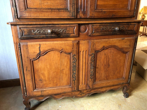 Antique Louis XV Buffet En 2 Corps Walnut 19th century