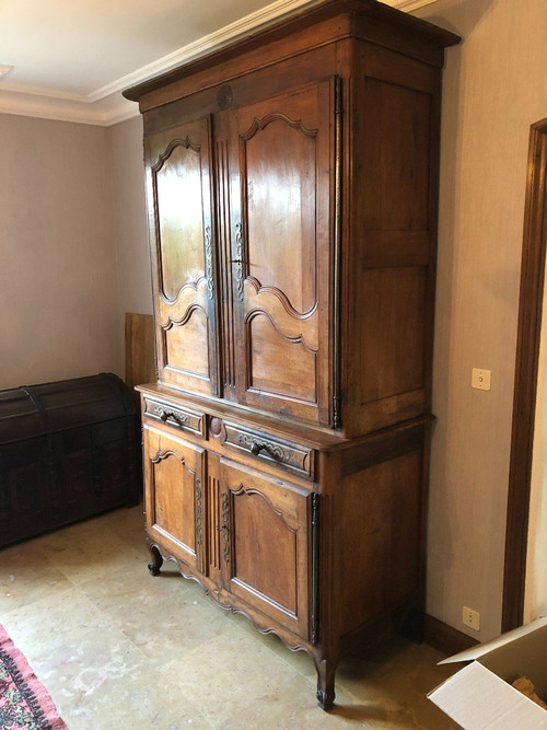 Antique Louis XV Buffet En 2 Corps Walnut 19th century